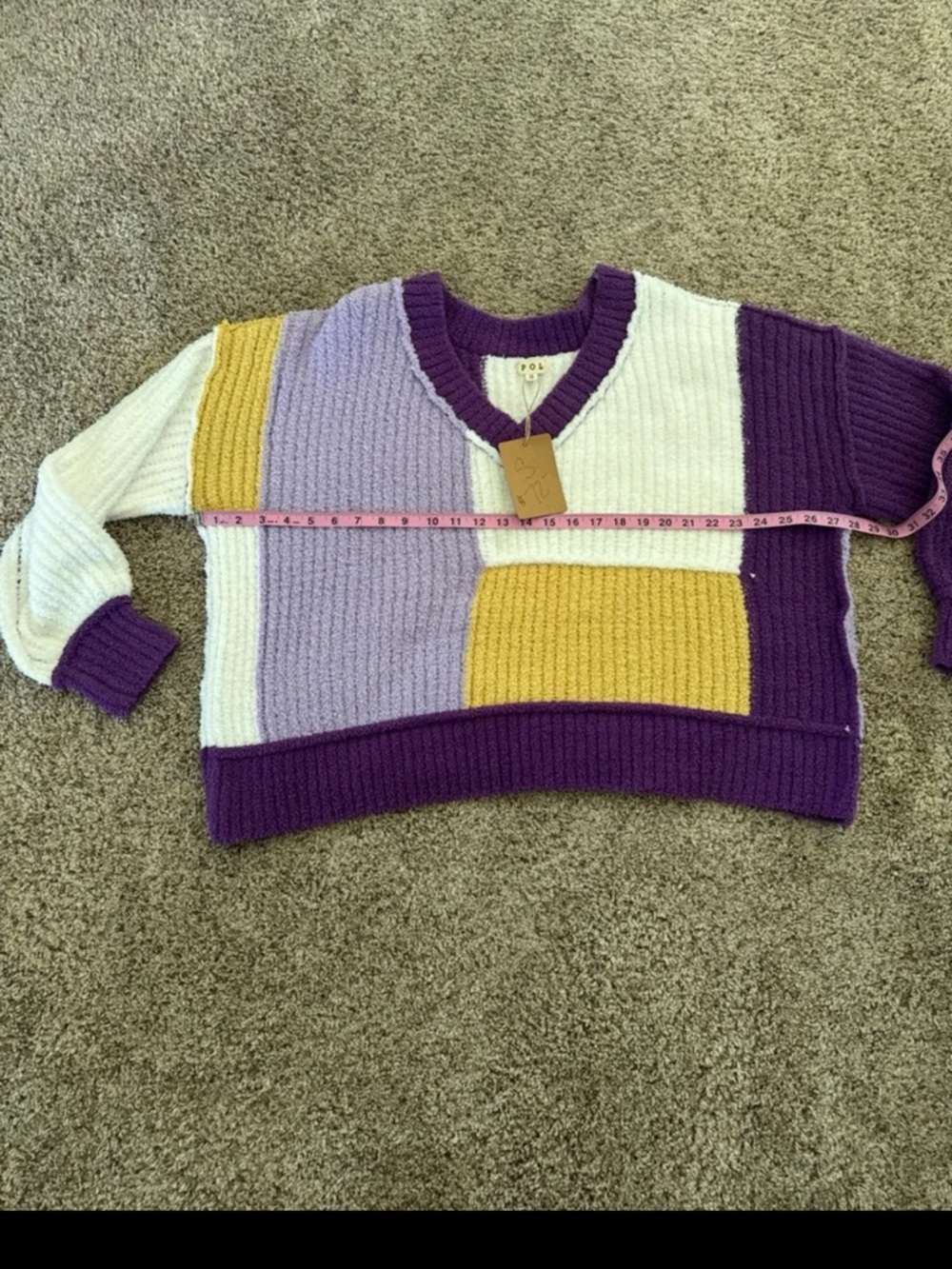 NWT POL Oversized color block sweater
 size Small fits up to a Large - Picture 10 of 12